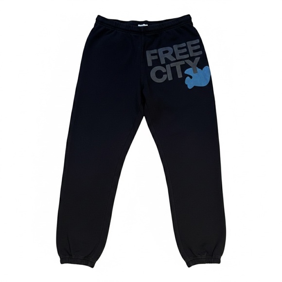 Freecity Black Joggers with Blue Graphic xs/0